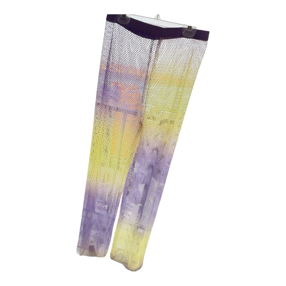 Sparkle Alert! Beach Purple and Yellow Mesh Pants with Crystals